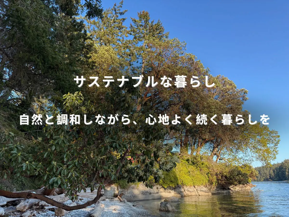 自然と調和したサステナブルな暮らしをイメージさせる海辺と森林の風景